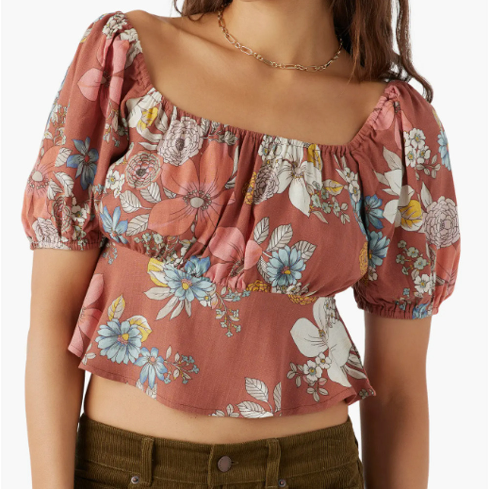 NEW O'Neill Autumn Babydoll Woven Top in Size S